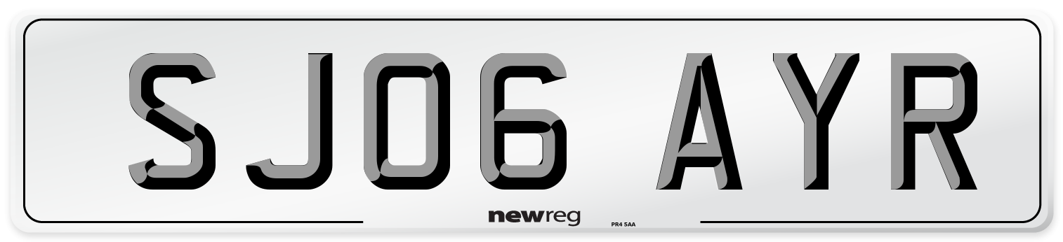 SJ06 AYR Number Plate from New Reg
